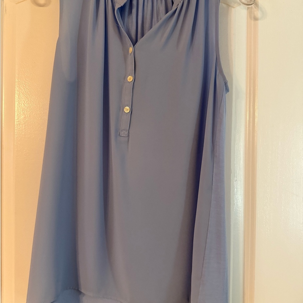 Sleeveless Blue Top